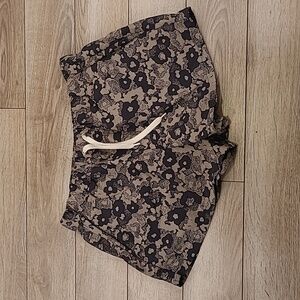 ACNE Vector Print Floral‎ Camo Green Beige S Mens Swim Trunks Short Shorts SS12